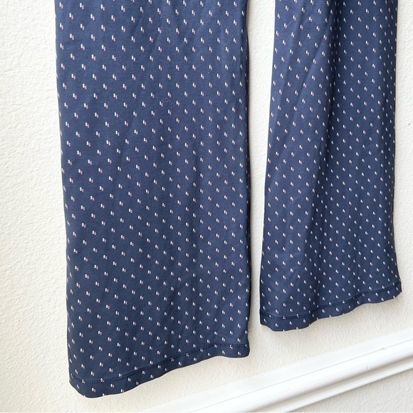 Betabrand Yoga Dress Pant Boot Cut Navy Blue Pattern Print Sz L - Picture 8 of 11